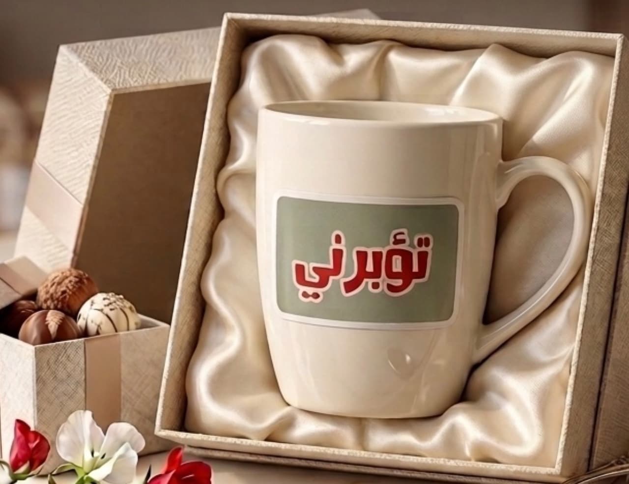 كوب يحمل ملصق لك تؤبرني