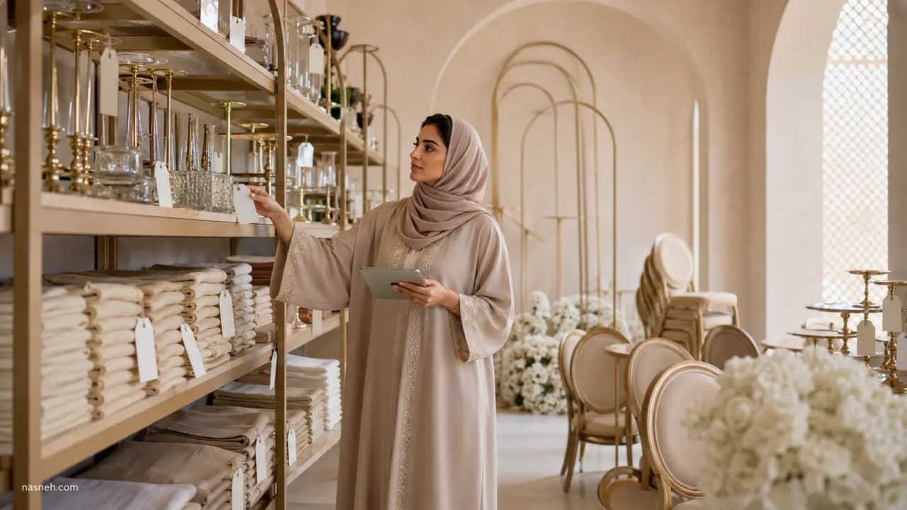 دليل مشروع تأجير مستلزمات المناسبات